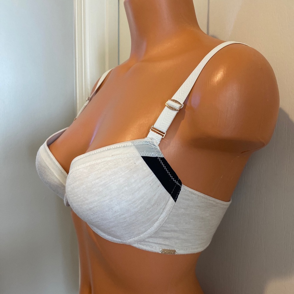 KENSIE Lined Underwire Bra 32C Tan Black $45 EUC